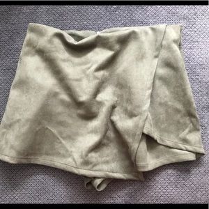 Suede Olive Green Skort